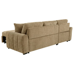 Pastrana Camel Upholstered Sleeper Sectional Sofa LAF Chaise - Ornate Home