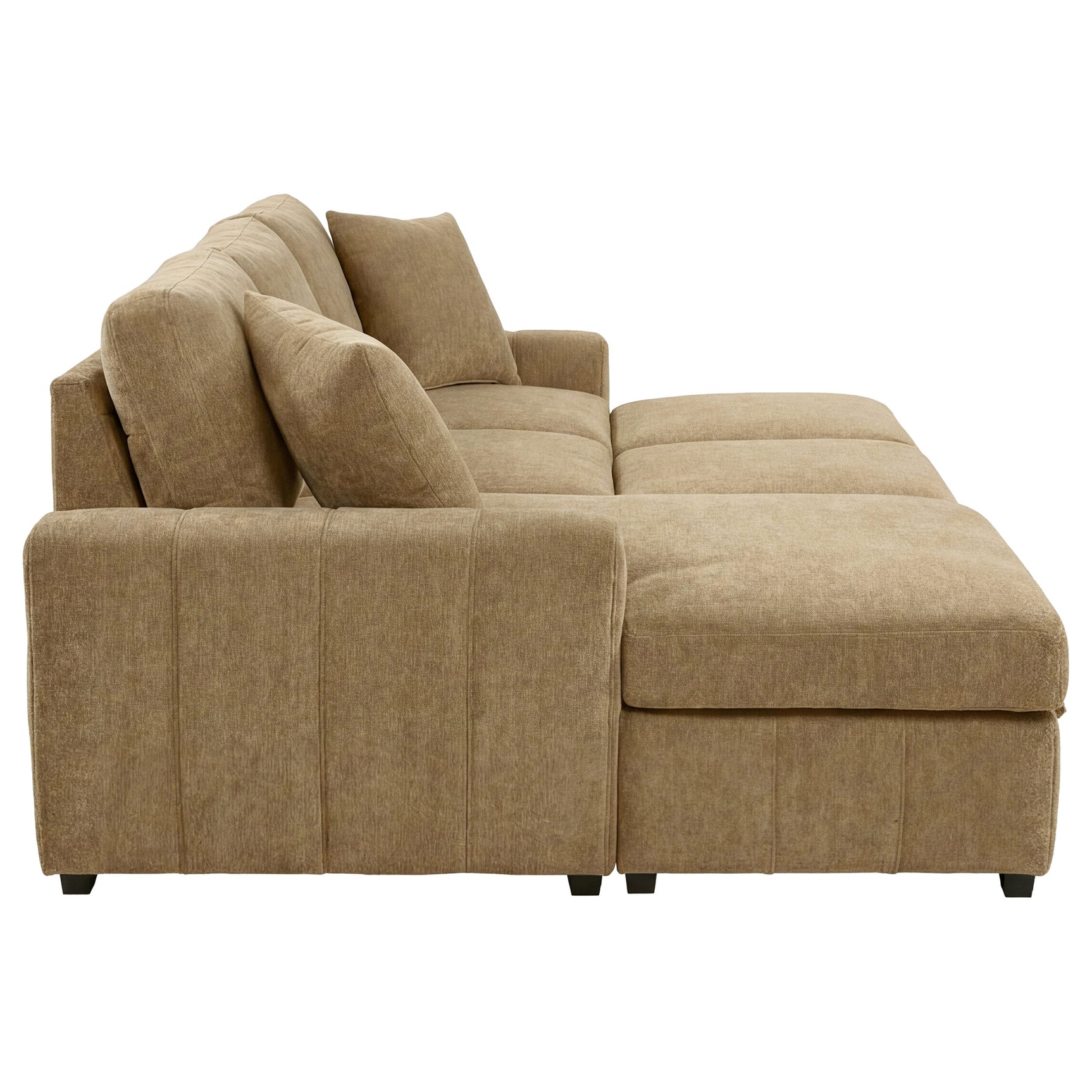 Pastrana Camel Upholstered Sleeper Sectional Sofa LAF Chaise - Ornate Home
