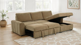 Pastrana Camel Upholstered Sleeper Sectional Sofa RAF Chaise - Ornate Home