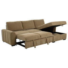 Pastrana Camel Upholstered Sleeper Sectional Sofa RAF Chaise - Ornate Home