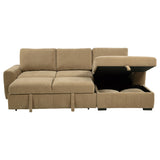 Pastrana Camel Upholstered Sleeper Sectional Sofa RAF Chaise - Ornate Home