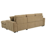 Pastrana Camel Upholstered Sleeper Sectional Sofa RAF Chaise - Ornate Home