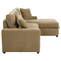 Pastrana Camel Upholstered Sleeper Sectional Sofa RAF Chaise - Ornate Home