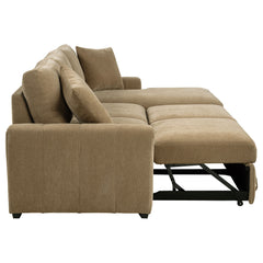 Pastrana Camel Upholstered Sleeper Sectional Sofa RAF Chaise - Ornate Home