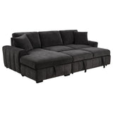 Pastrana Charcoal Grey Upholstered Sleeper Sectional Sofa LAF Chaise - Ornate Home