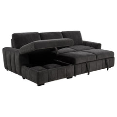 Pastrana Charcoal Grey Upholstered Sleeper Sectional Sofa LAF Chaise - Ornate Home