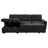 Pastrana Charcoal Grey Upholstered Sleeper Sectional Sofa LAF Chaise - Ornate Home