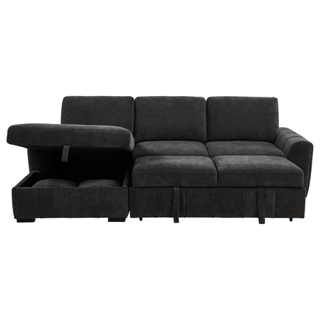 Pastrana Charcoal Grey Upholstered Sleeper Sectional Sofa LAF Chaise - Ornate Home