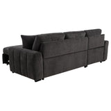 Pastrana Charcoal Grey Upholstered Sleeper Sectional Sofa LAF Chaise - Ornate Home