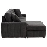 Pastrana Charcoal Grey Upholstered Sleeper Sectional Sofa LAF Chaise - Ornate Home