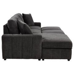 Pastrana Charcoal Grey Upholstered Sleeper Sectional Sofa LAF Chaise - Ornate Home