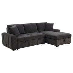 Pastrana Charcoal Grey Upholstered Sleeper Sectional Sofa RAF Chaise - Ornate Home