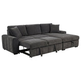 Pastrana Charcoal Grey Upholstered Sleeper Sectional Sofa RAF Chaise - Ornate Home