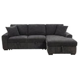 Pastrana Charcoal Grey Upholstered Sleeper Sectional Sofa RAF Chaise - Ornate Home