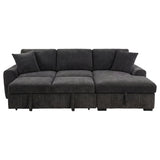 Pastrana Charcoal Grey Upholstered Sleeper Sectional Sofa RAF Chaise - Ornate Home