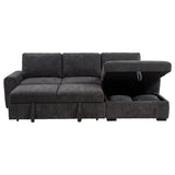Pastrana Charcoal Grey Upholstered Sleeper Sectional Sofa RAF Chaise - Ornate Home