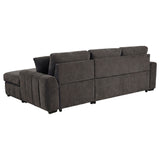 Pastrana Charcoal Grey Upholstered Sleeper Sectional Sofa RAF Chaise - Ornate Home