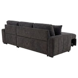 Pastrana Charcoal Grey Upholstered Sleeper Sectional Sofa RAF Chaise - Ornate Home