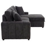 Pastrana Charcoal Grey Upholstered Sleeper Sectional Sofa RAF Chaise - Ornate Home