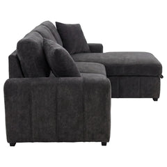 Pastrana Charcoal Grey Upholstered Sleeper Sectional Sofa RAF Chaise - Ornate Home