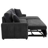 Pastrana Charcoal Grey Upholstered Sleeper Sectional Sofa RAF Chaise - Ornate Home