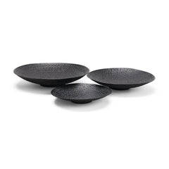 Patera Black Hammered Iron Metal Decorative Bowls (Set of 3)
