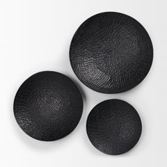 Patera Black Hammered Iron Metal Decorative Bowls (Set of 3)