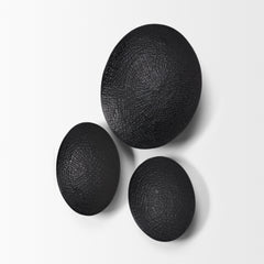 Patera Black Hammered Iron Metal Decorative Bowls (Set of 3)