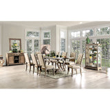 Patience Rustic Natural Tone/Beige 9 Pc Dining Table Set - Ornate Home