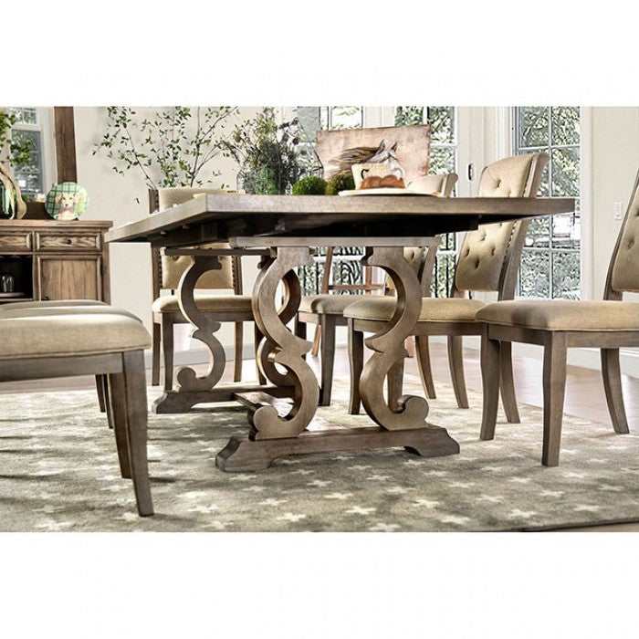 Patience Rustic Natural Tone & Beige Dining Table - Ornate Home