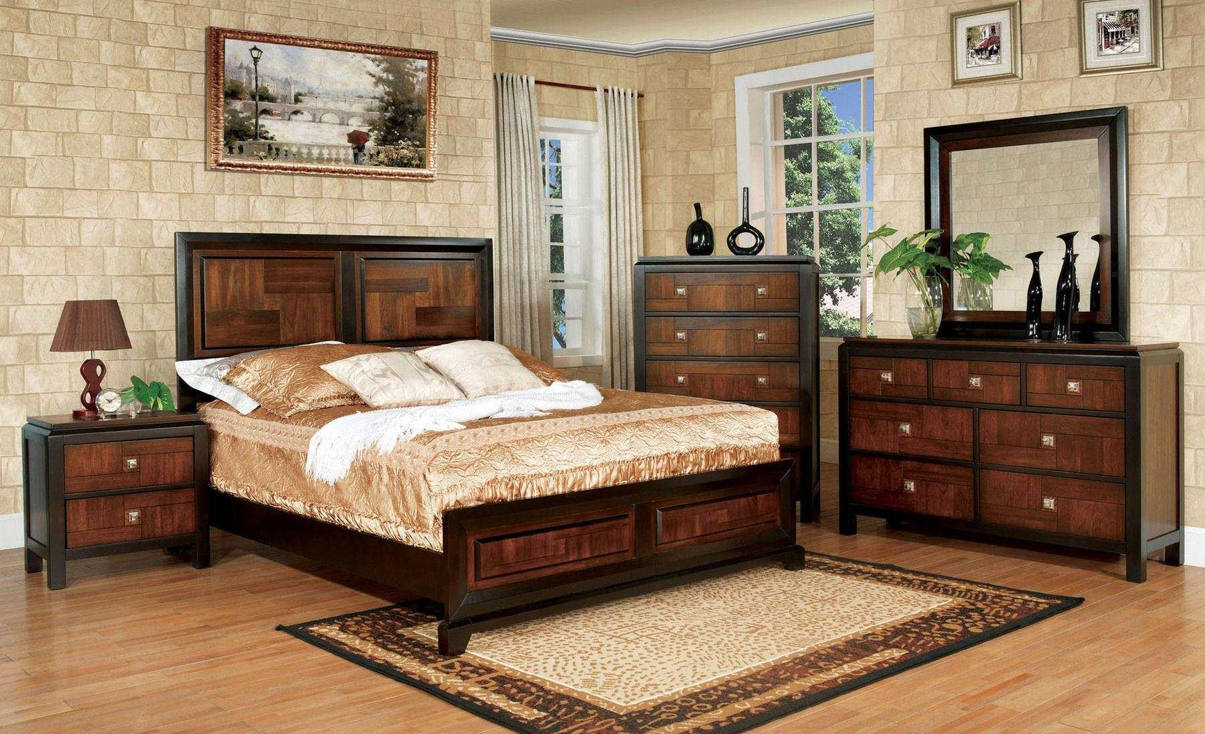 Patra Acacia & Walnut  California King Bed - Ornate Home