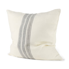 Patrice Cream/Gray 22x22 Pillow Cover with Down Filler (Set of 2) - Ornate Home