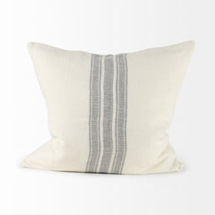 Patrice Cream/Gray 22x22 Pillow Cover with Down Filler (Set of 2) - Ornate Home