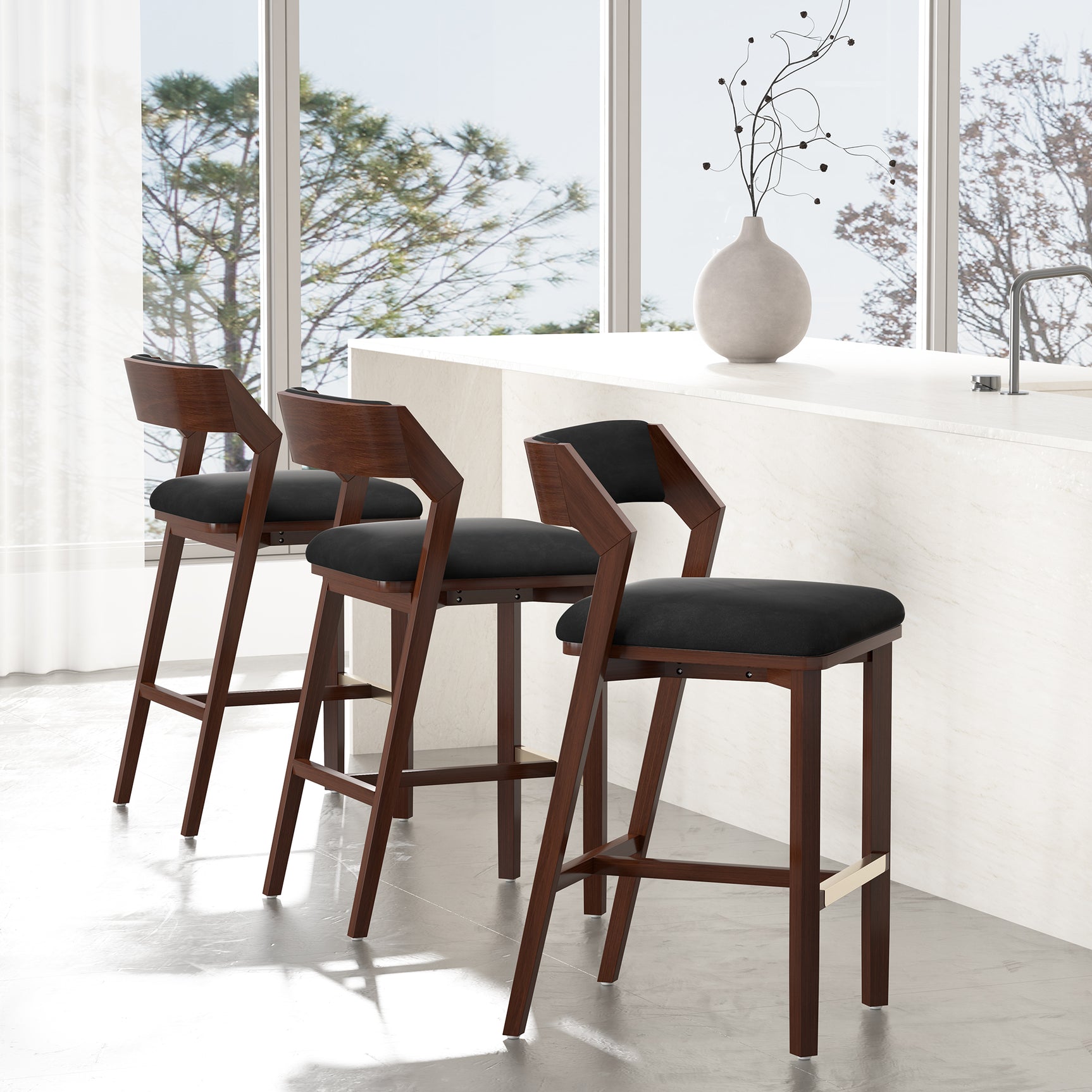 Patricia Barstool in Black - Ornate Home