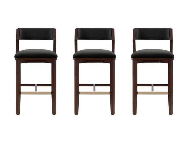 Patricia Barstool in Black (set of 3) - Ornate Home