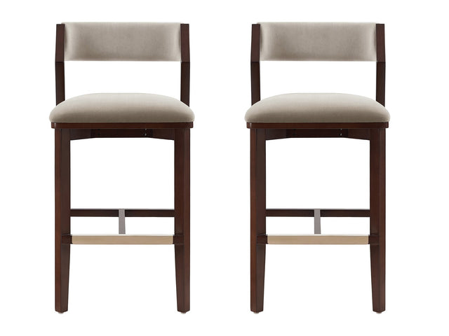Patricia Barstool in Linen (set of 2) - Ornate Home
