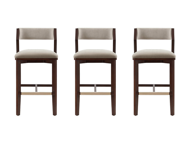 Patricia Barstool in Linen (set of 3) - Ornate Home