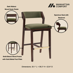 Patricia Barstool in Turtle Green (set of 2) - Ornate Home