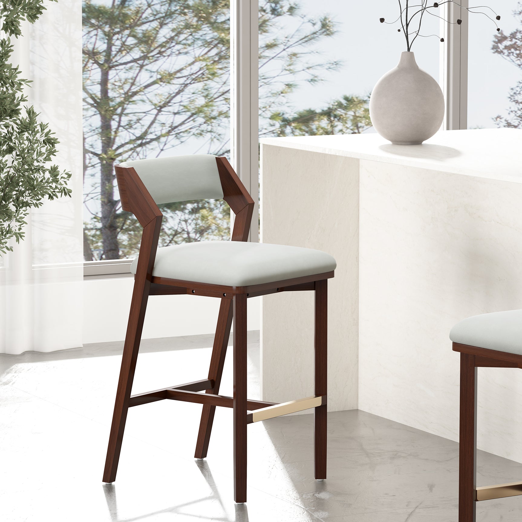 Patricia Barstool in White Glacier - Ornate Home