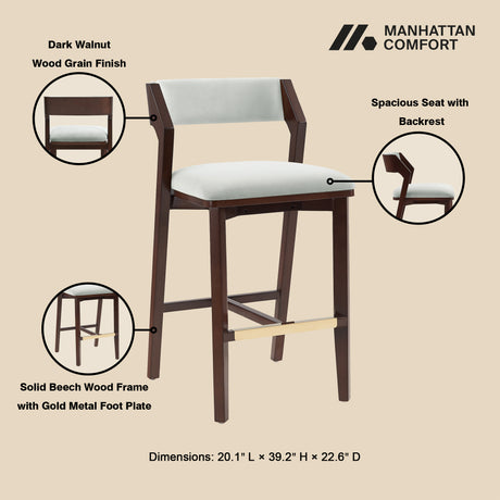 Patricia Barstool in White Glacier - Ornate Home