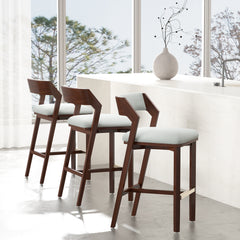 Patricia Barstool in White Glacier (set of 3) - Ornate Home