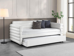 Patricia Boucle Upholstered Twin Daybed w/ Trundle - Ornate Home