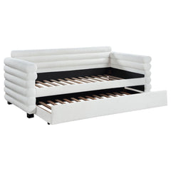 Patricia Boucle Upholstered Twin Daybed w/ Trundle - Ornate Home