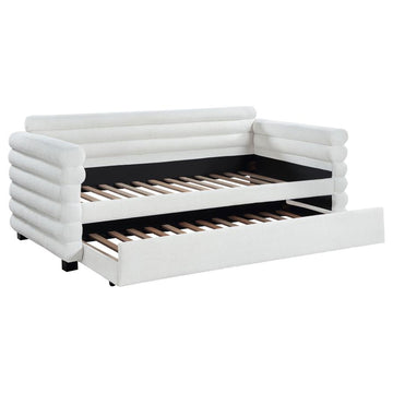 Patricia Boucle Upholstered Twin Daybed w/ Trundle - Ornate Home