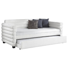 Patricia Boucle Upholstered Twin Daybed w/ Trundle - Ornate Home
