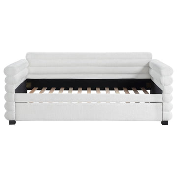 Patricia Boucle Upholstered Twin Daybed w/ Trundle - Ornate Home