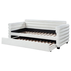 Patricia Boucle Upholstered Twin Daybed w/ Trundle - Ornate Home