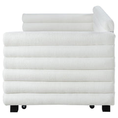 Patricia Boucle Upholstered Twin Daybed w/ Trundle - Ornate Home