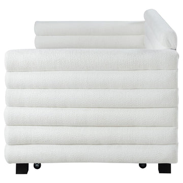 Patricia Boucle Upholstered Twin Daybed w/ Trundle - Ornate Home