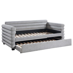 Patricia Boucle Upholstered Twin Daybed w/ Trundle - Ornate Home